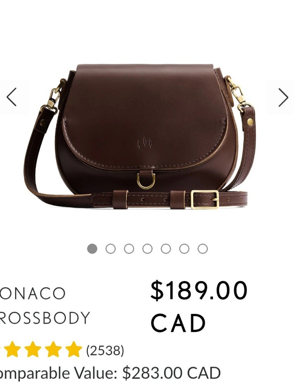 Portland Leather Chocolate Brown Monaco Crossbody with Gold Hardware S/M
